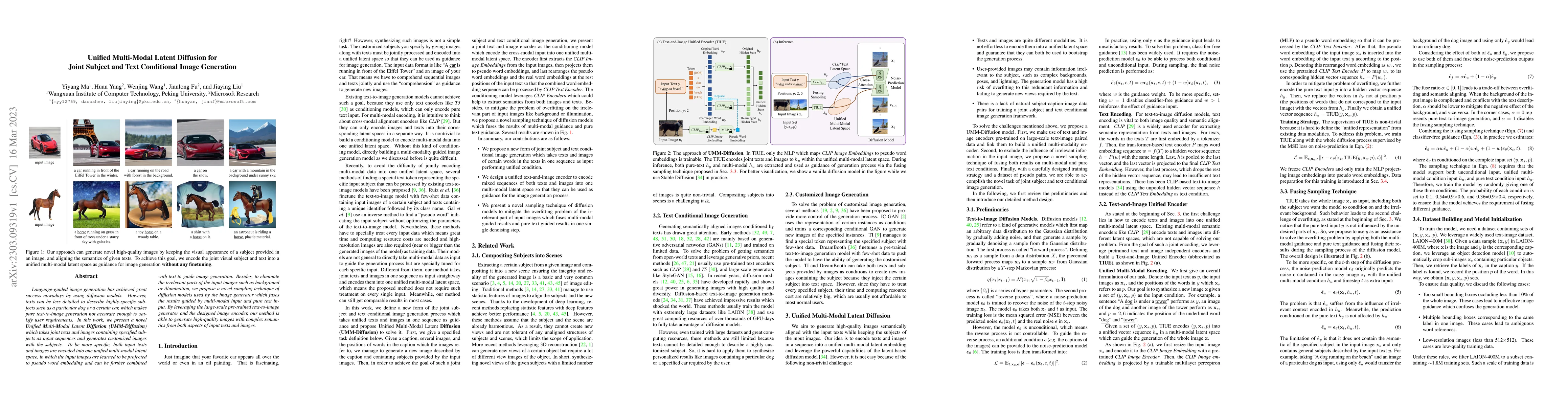 Thumbnail for Unified Multi-Modal Latent Diffusion for Joint Subject and Text
  Conditional Image Generation