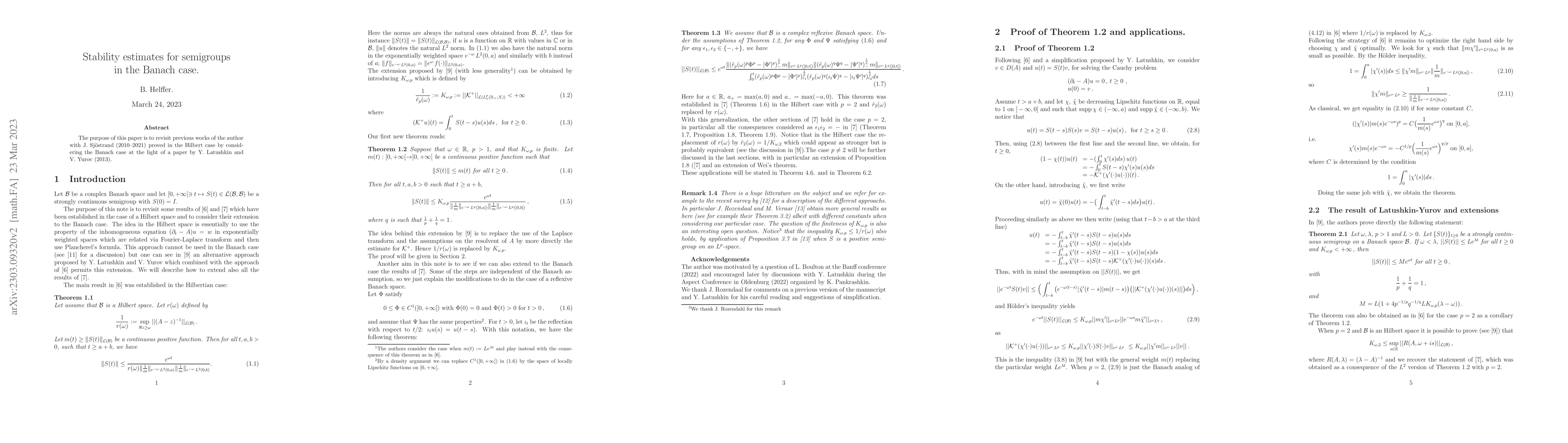 Thumbnail for Stability estimates for semigroups in the Banach case