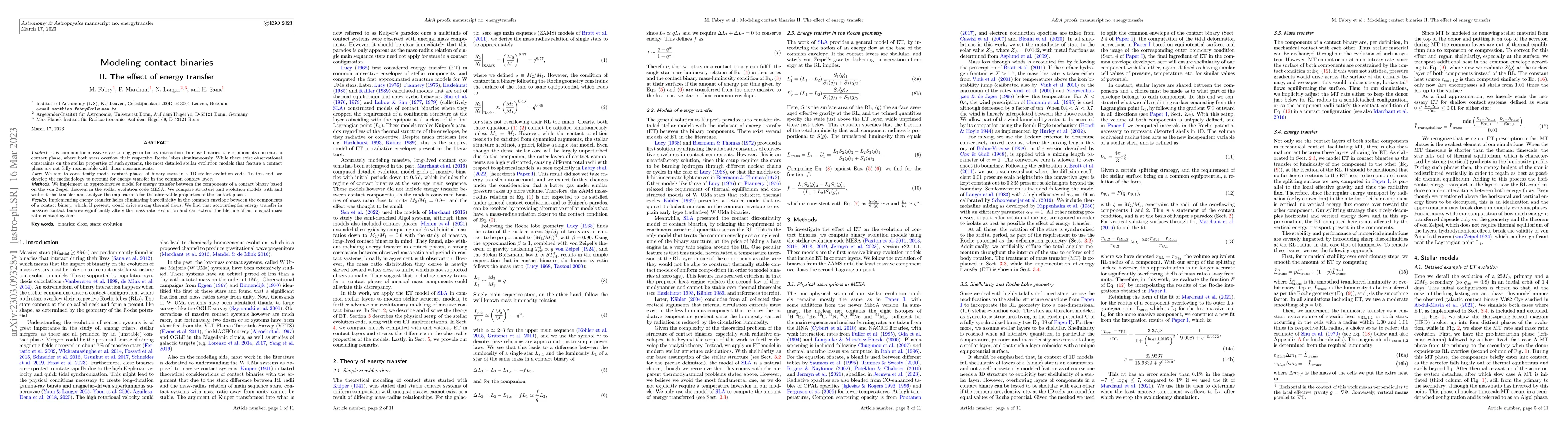 Thumbnail for Modeling contact binaries, II. The effect of energy transfer