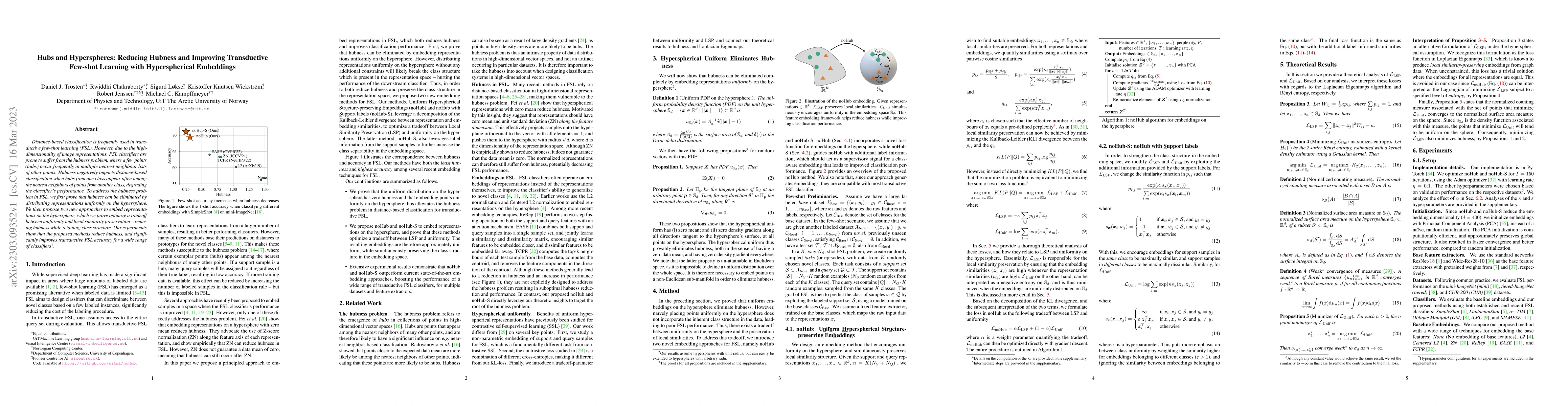 Thumbnail for Hubs and Hyperspheres: Reducing Hubness and Improving Transductive
  Few-shot Learning with Hyperspherical Embeddings