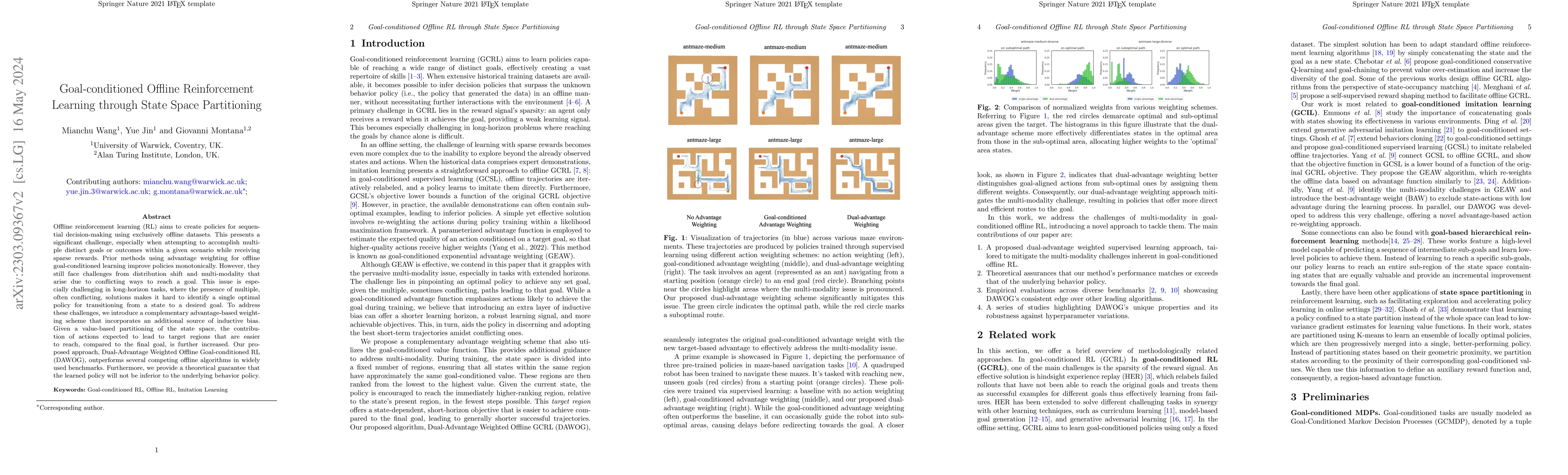 Thumbnail for Goal-conditioned Offline Reinforcement Learning through State Space
  Partitioning