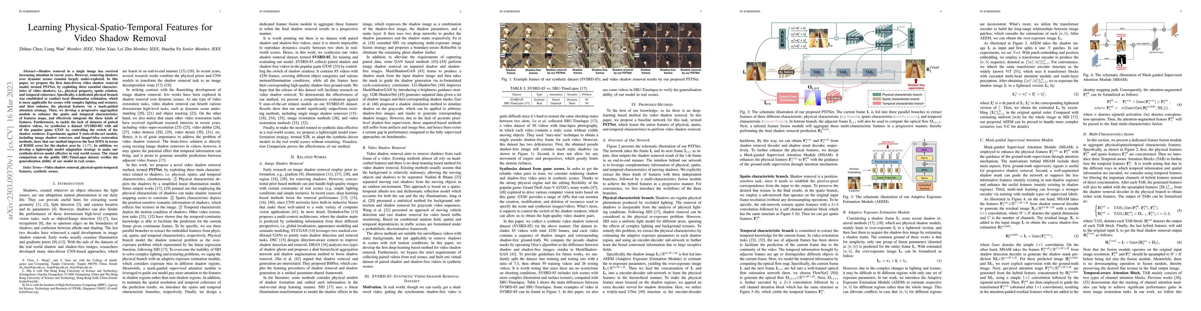 Thumbnail for Learning Physical-Spatio-Temporal Features for Video Shadow Removal