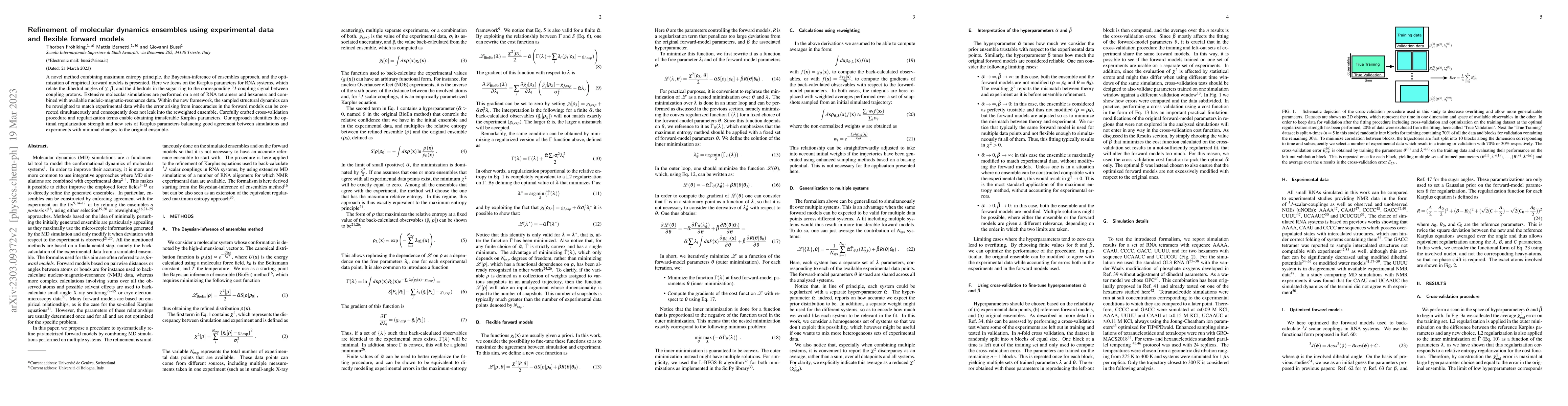 Thumbnail for Refinement of molecular dynamics ensembles using experimental data and
  flexible forward models
