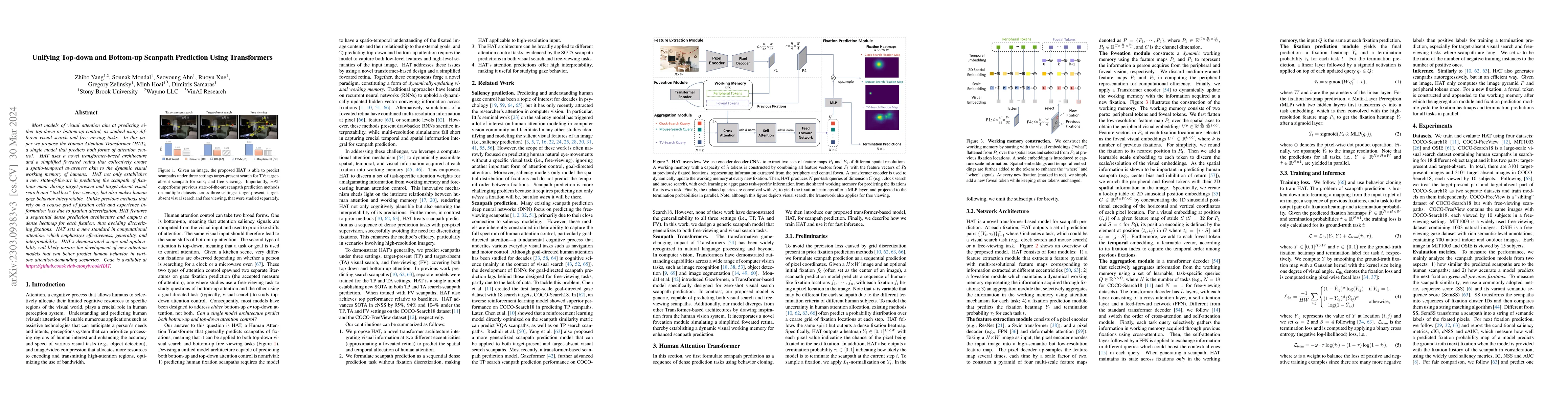 Thumbnail for Unifying Top-down and Bottom-up Scanpath Prediction Using Transformers