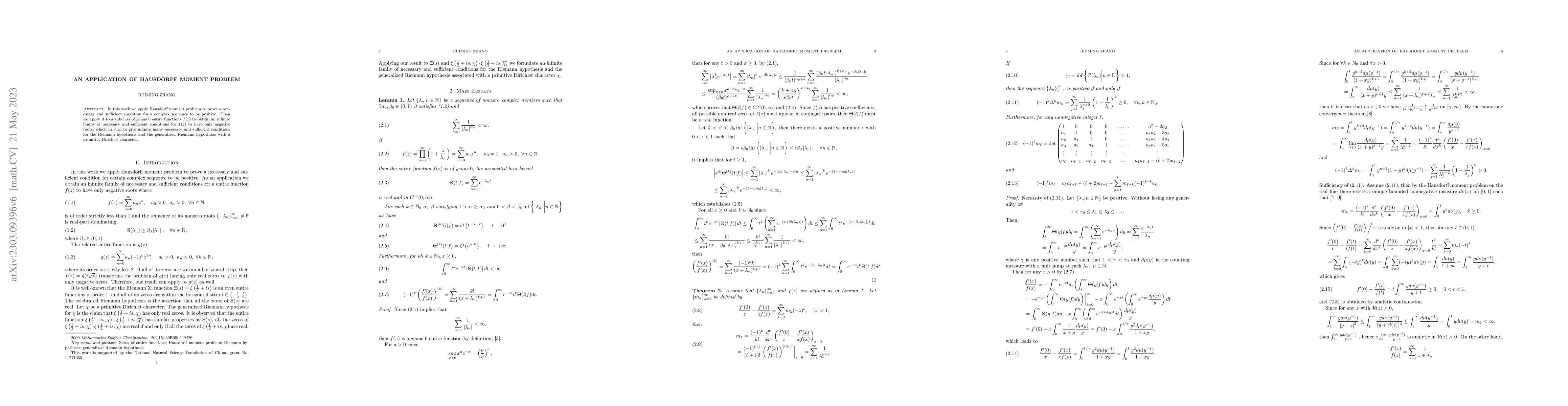 Thumbnail for An Application of Hausdorff Moment Problem