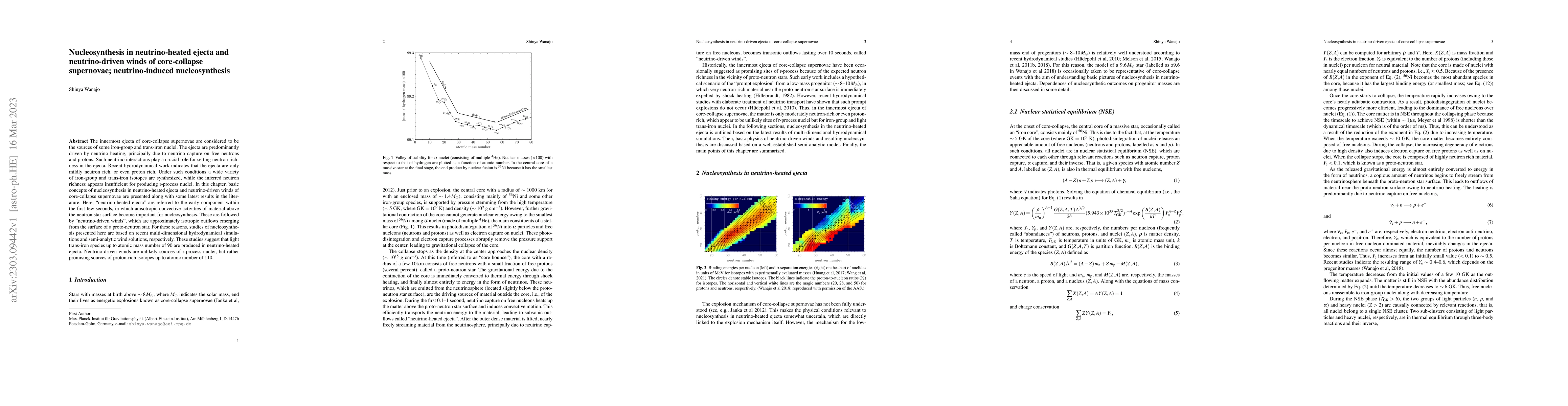 Thumbnail for Nucleosynthesis in neutrino-heated ejecta and neutrino-driven winds of
  core-collapse supernovae; neutrino-induced nucleosynthesis