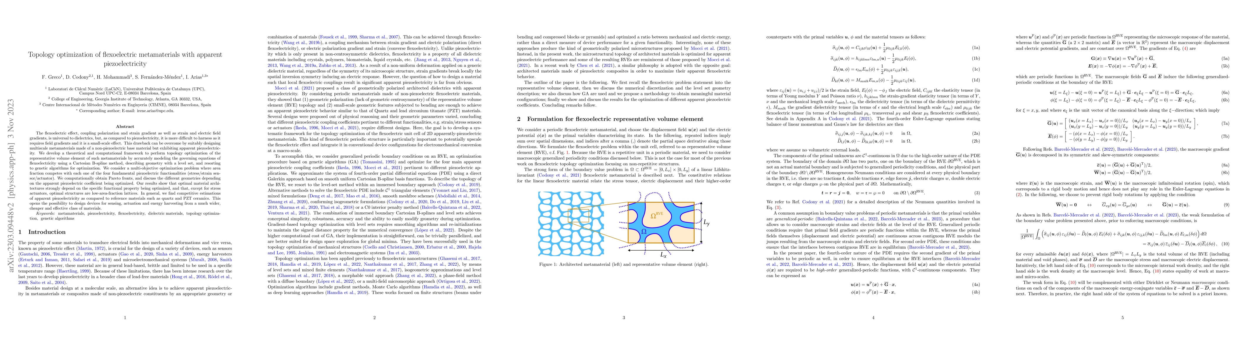 Thumbnail for Topology optimization of flexoelectric metamaterials with apparent
  piezoelectricity
