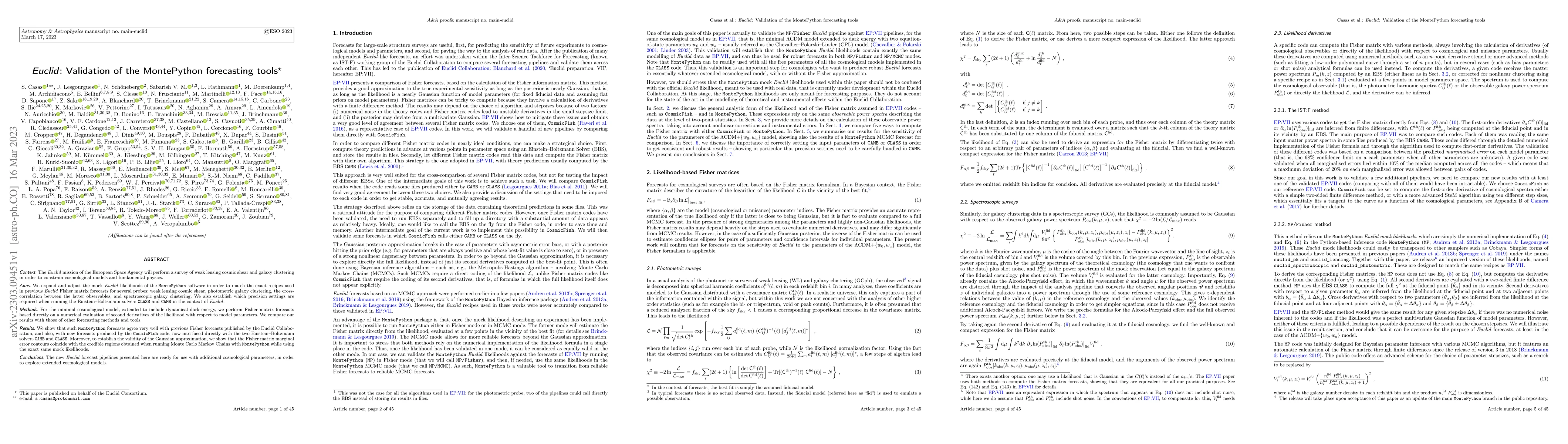 Thumbnail for Euclid: Validation of the MontePython forecasting tools
