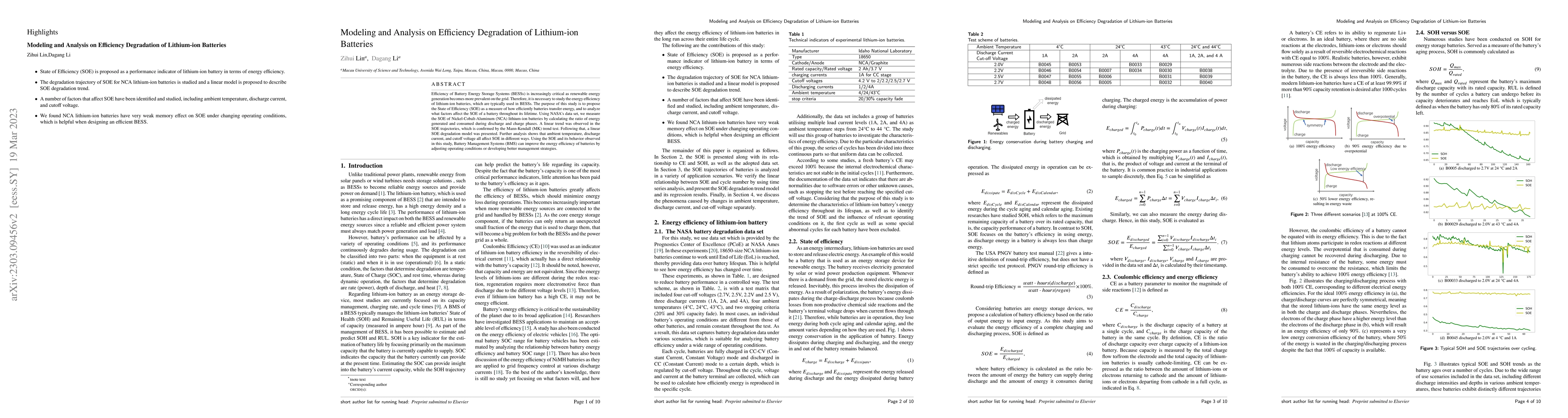 Thumbnail for Modeling and Analysis on Efficiency Degradation of Lithium-ion Batteries