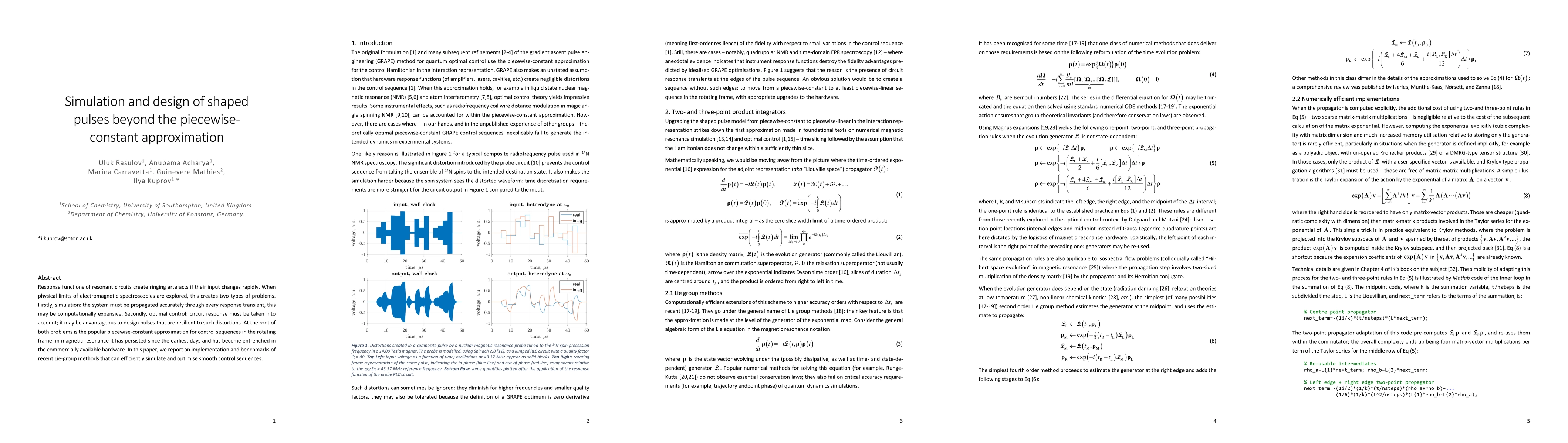 Thumbnail for Simulation and design of shaped pulses beyond the piecewise-constant
  approximation