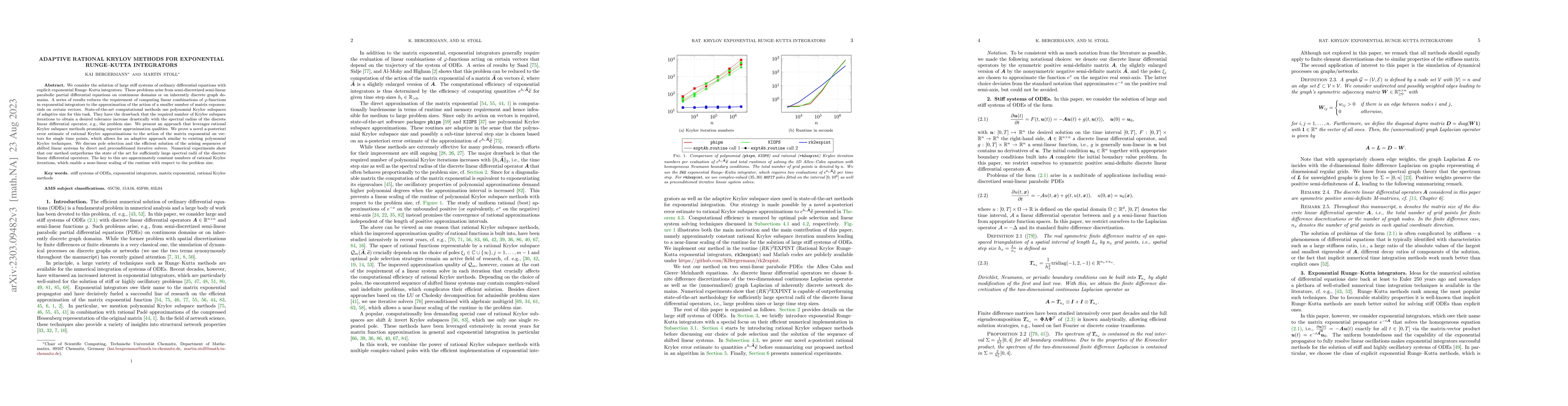 Thumbnail for Adaptive rational Krylov methods for exponential Runge--Kutta
  integrators