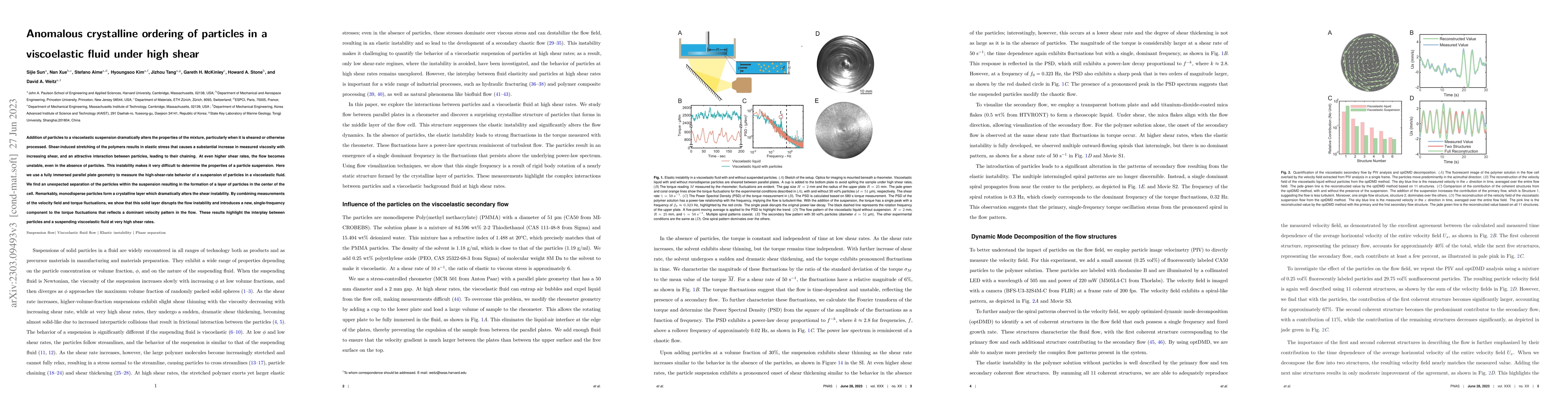 Thumbnail for Anomalous crystalline ordering of particles in a viscoelastic fluid
  under high shear