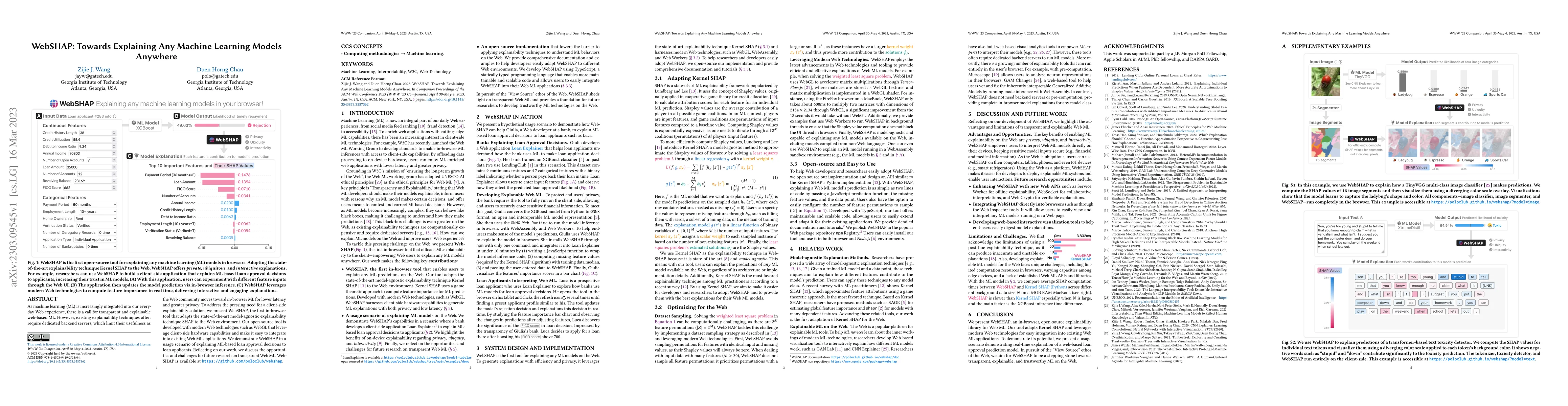 Thumbnail for WebSHAP: Towards Explaining Any Machine Learning Models Anywhere