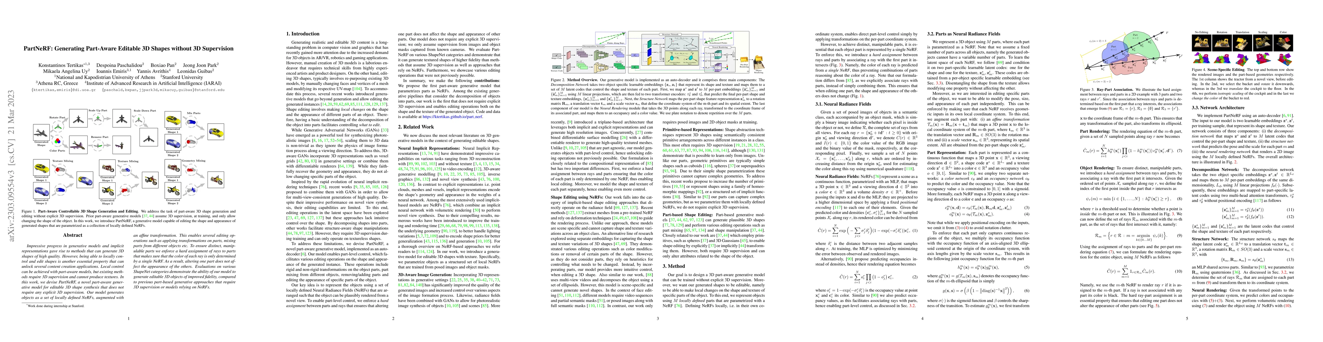 Thumbnail for PartNeRF: Generating Part-Aware Editable 3D Shapes without 3D
  Supervision