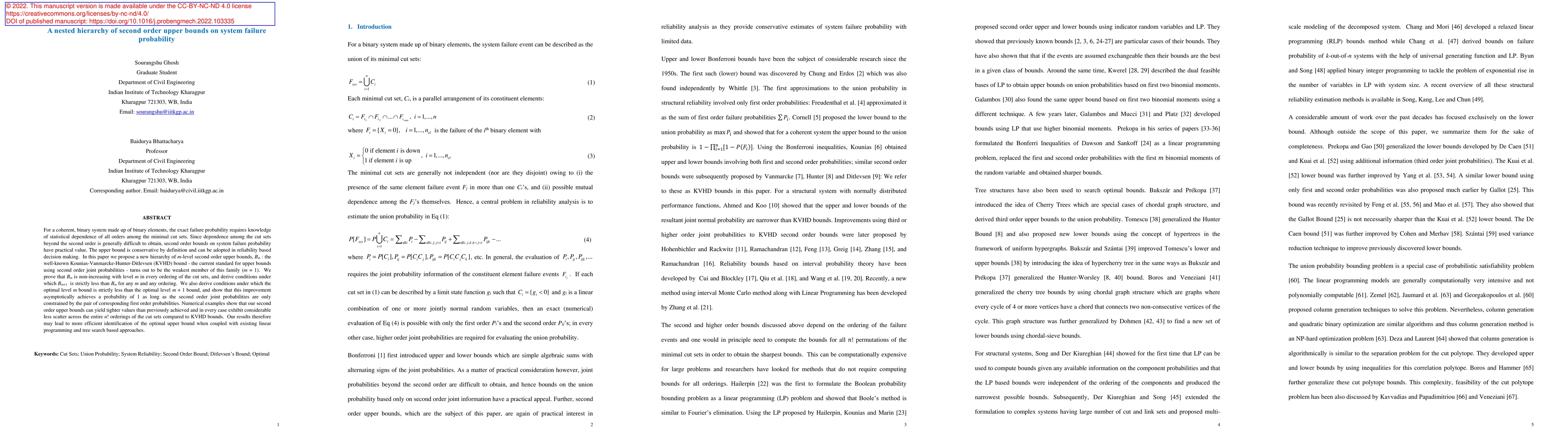 Thumbnail for A nested hierarchy of second order upper bounds on system failure
  probability