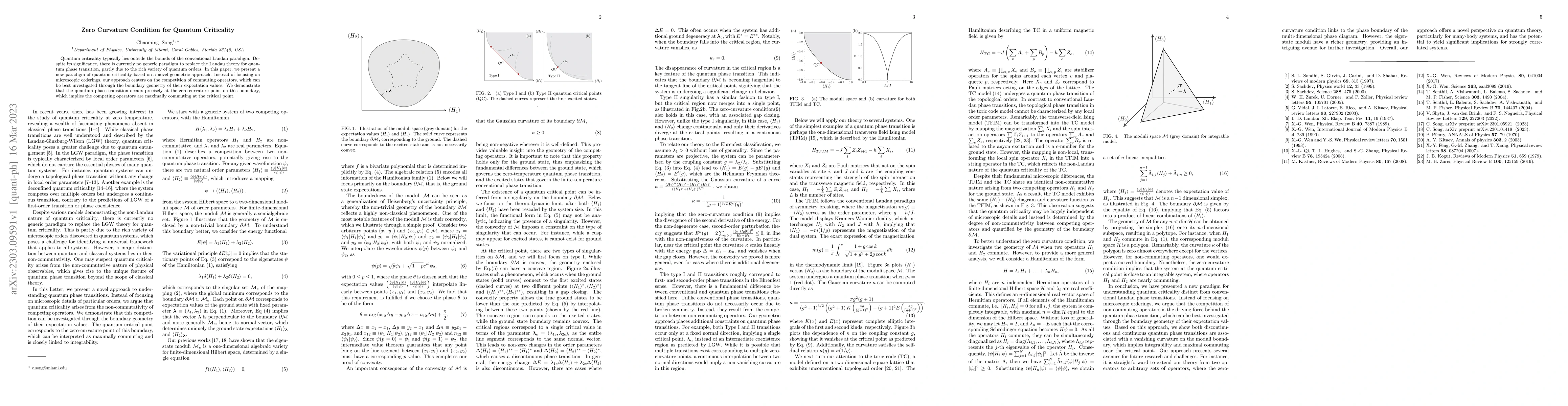 Thumbnail for Zero Curvature Condition for Quantum Criticality