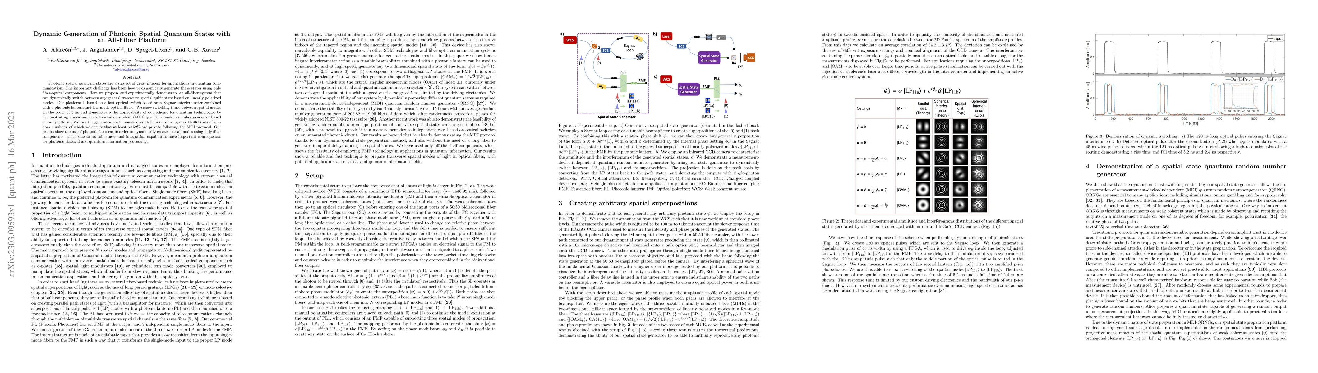 Thumbnail for Dynamic generation of photonic spatial quantum states with an all-fiber
  platform