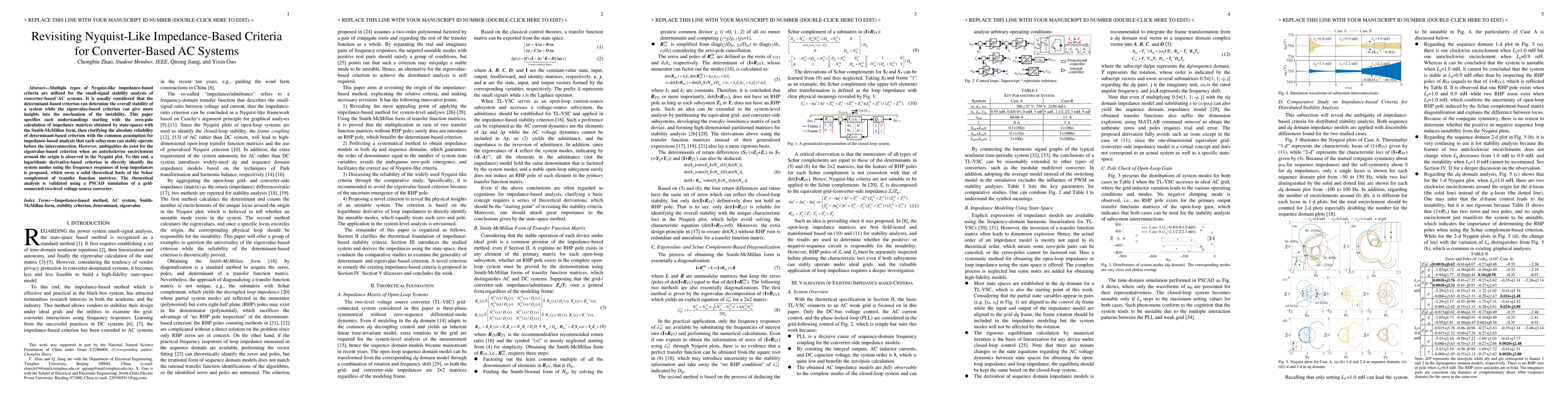 Thumbnail for Revisiting Nyquist-Like Impedance-Based Criteria for Converter-Based AC
  Systems