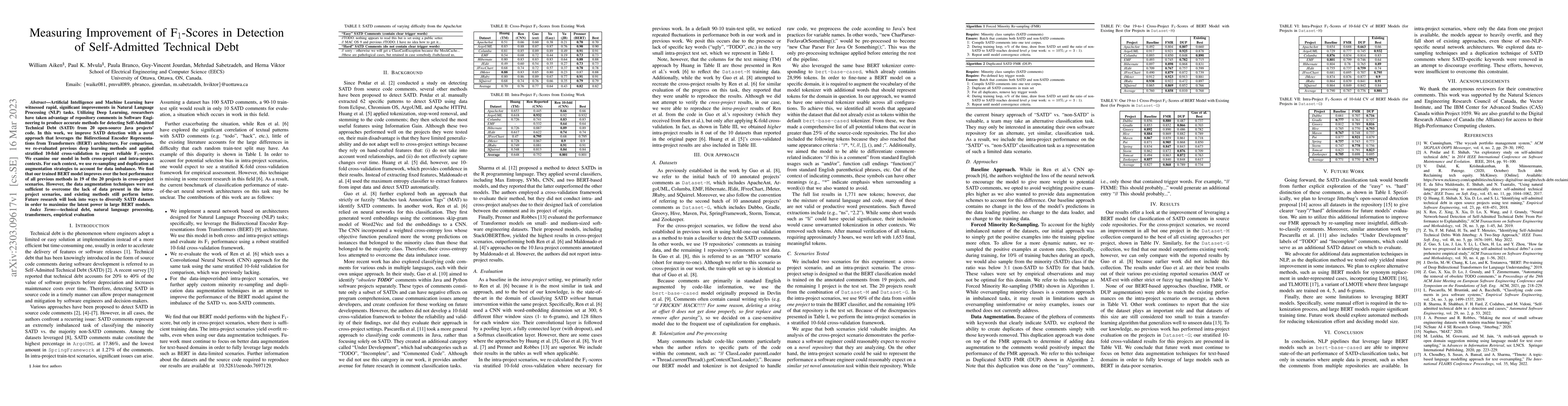 Thumbnail for Measuring Improvement of F$_1$-Scores in Detection of Self-Admitted
  Technical Debt