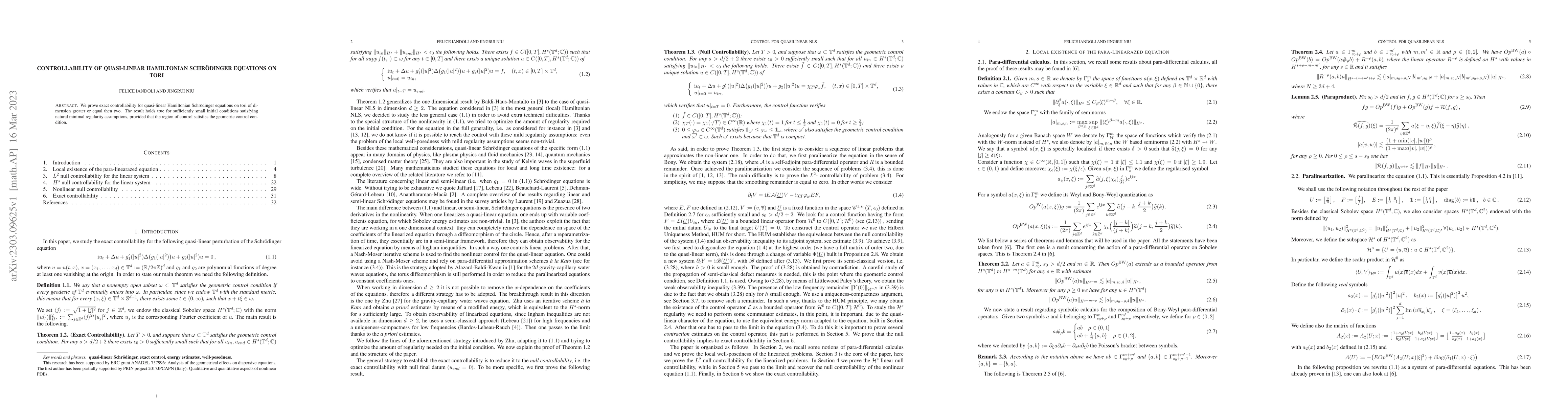 Thumbnail for Controllability of quasi-linear Hamiltonian Schr\"odinger equations on
  tori