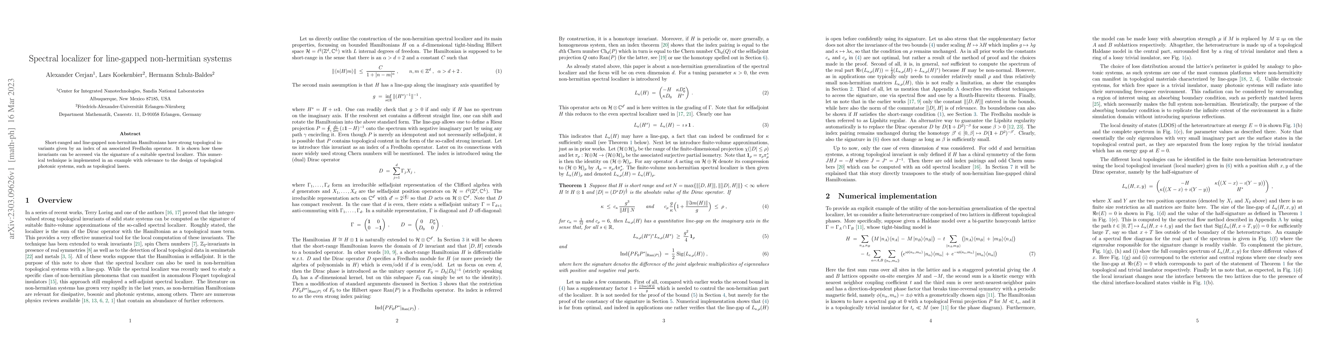 Thumbnail for Spectral localizer for line-gapped non-hermitian systems