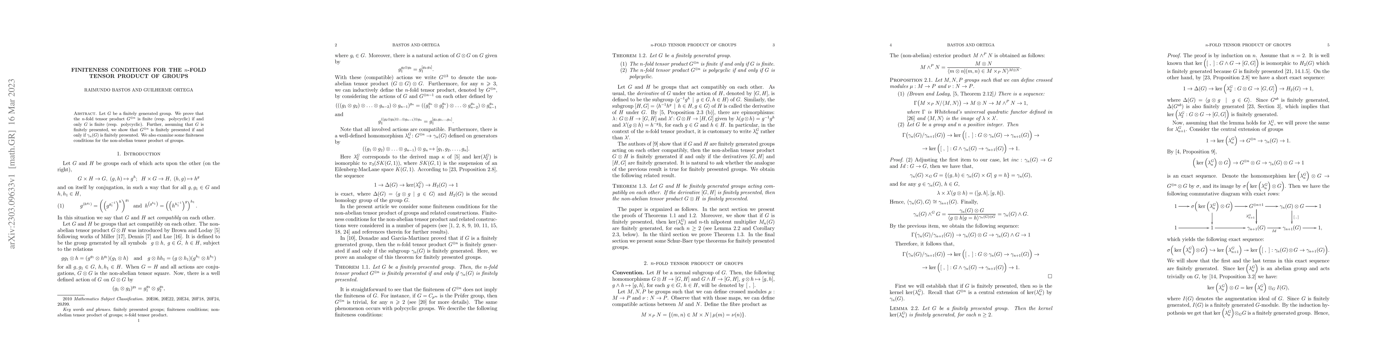 Thumbnail for Finiteness Conditions for the $n$-fold Tensor Product of Groups