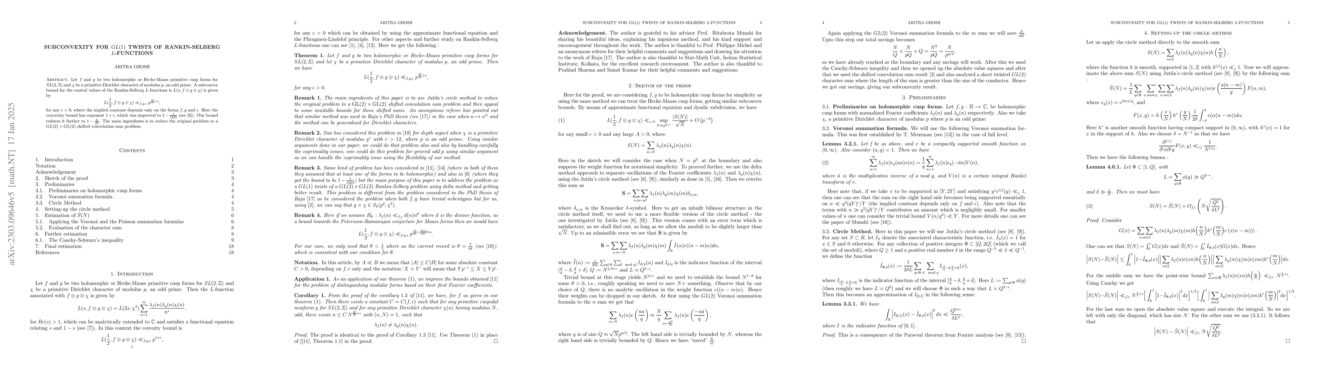 Thumbnail for Subconvexity for $GL(1)$ twists of Rankin-Selberg $L$-functions