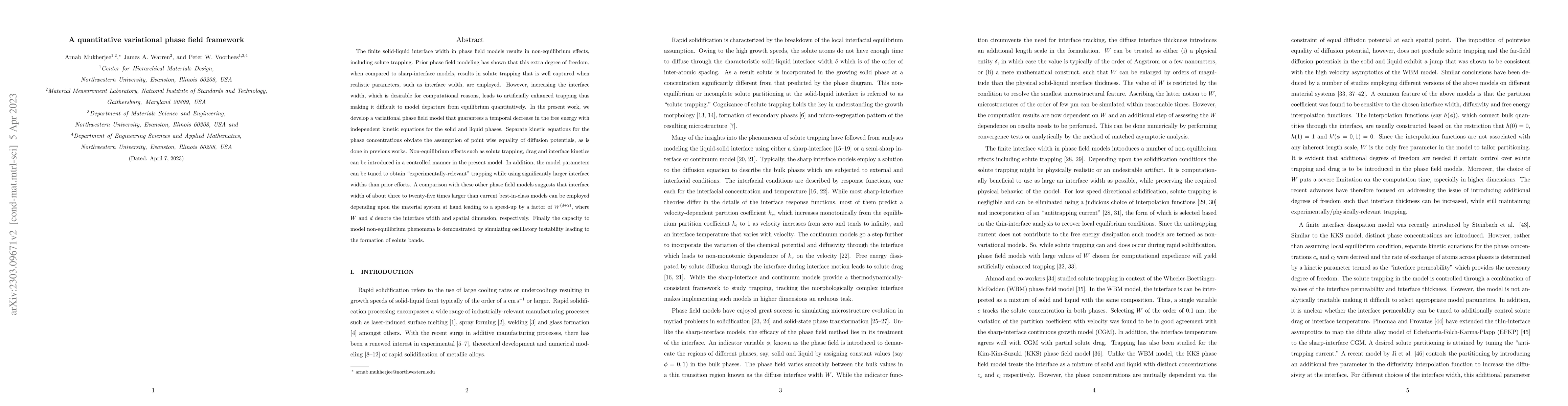 Thumbnail for A quantitative variational phase field framework