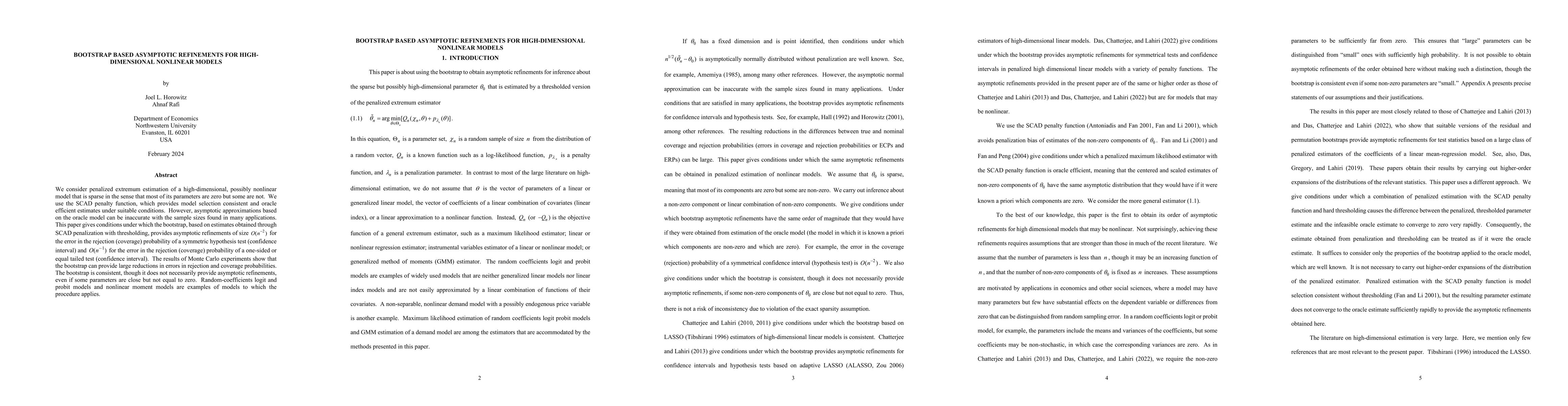 Thumbnail for Bootstrap based asymptotic refinements for high-dimensional nonlinear
  models