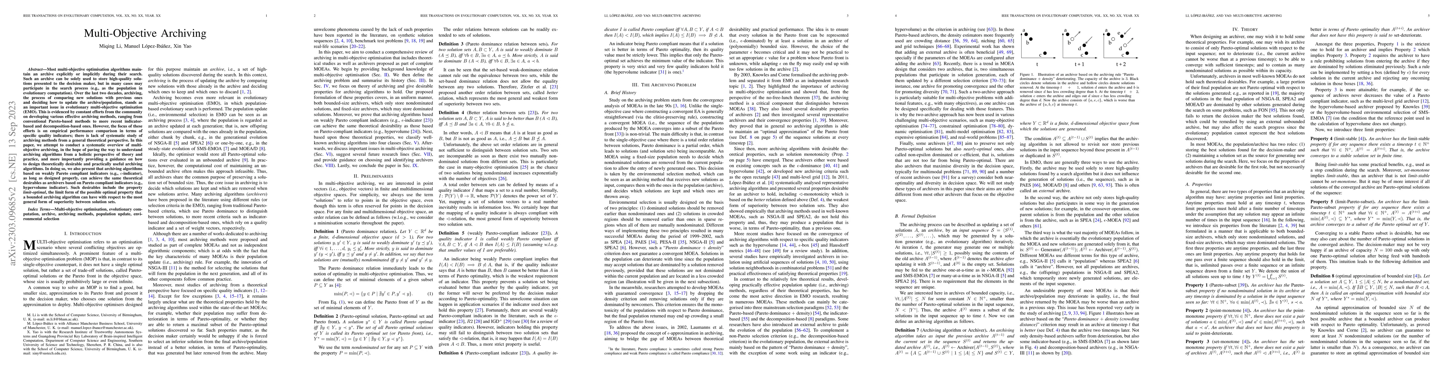 Thumbnail for Multi-Objective Archiving