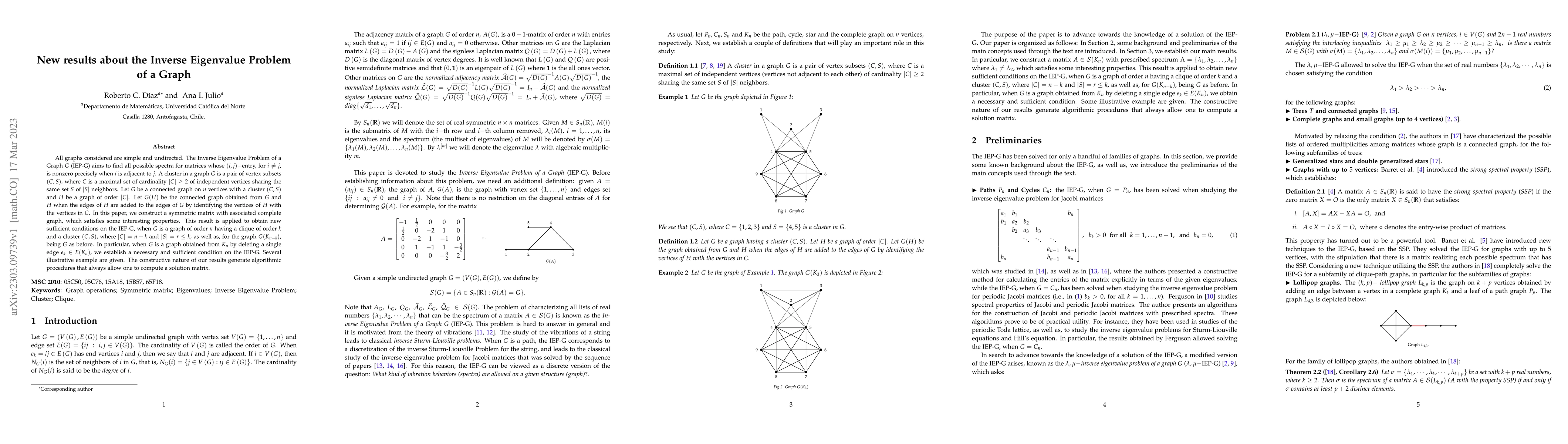 Thumbnail for New results about the Inverse Eigenvalue Problem of a Graph
