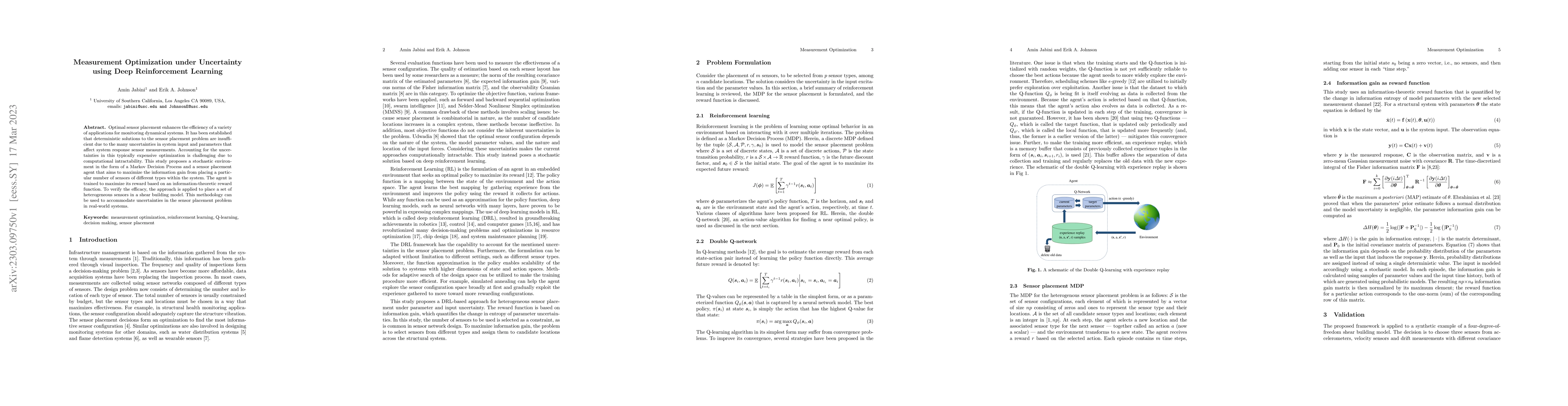 Thumbnail for Measurement Optimization under Uncertainty using Deep Reinforcement
  Learning