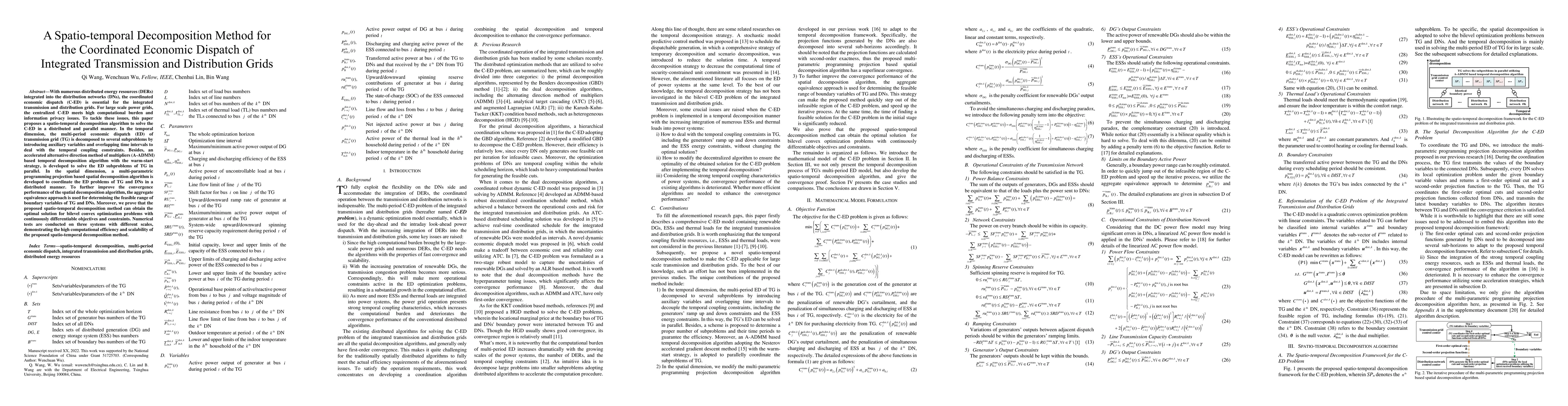 Thumbnail for A Spatio-temporal Decomposition Method for the Coordinated Economic
  Dispatch of Integrated Transmission and Distribution Grids