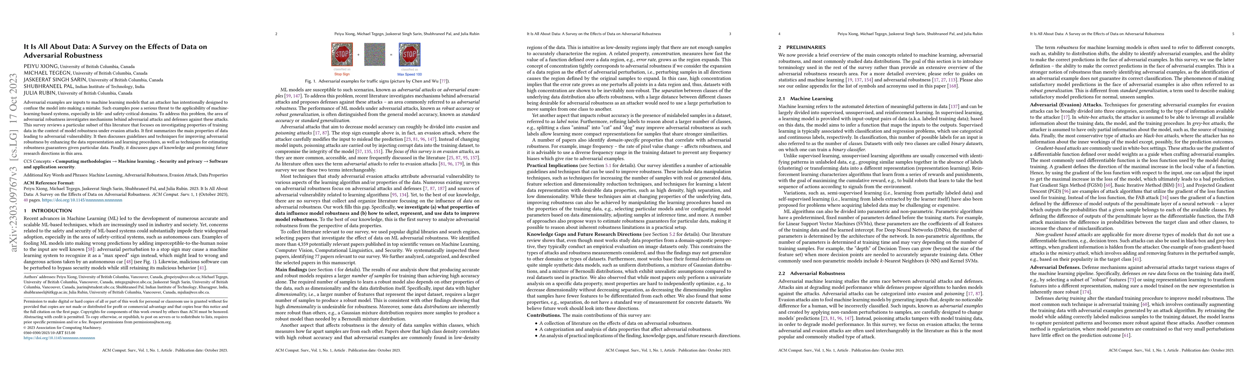 Thumbnail for It Is All About Data: A Survey on the Effects of Data on Adversarial
  Robustness