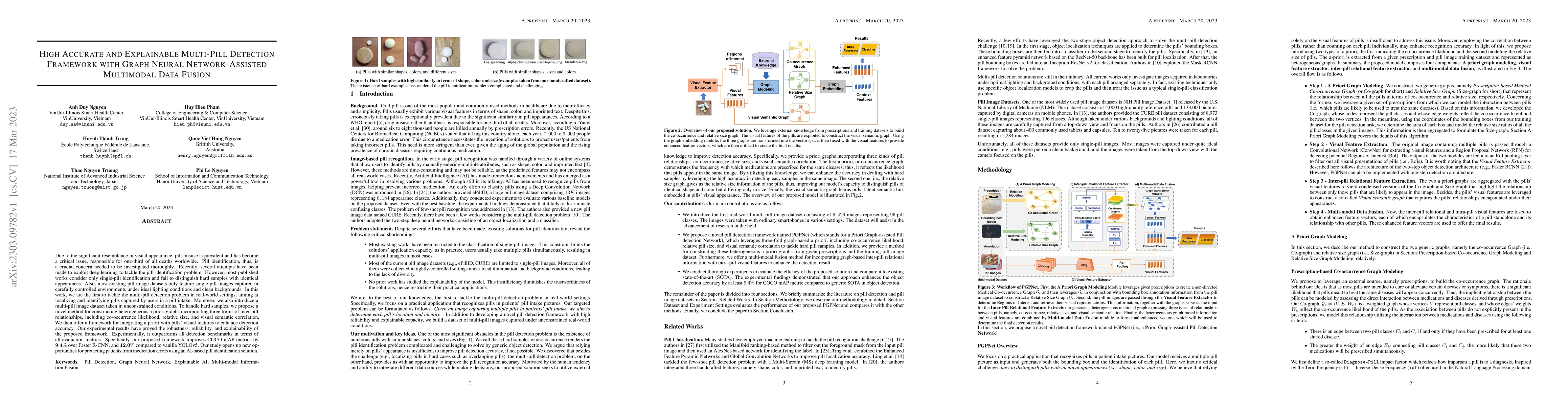 Thumbnail for High Accurate and Explainable Multi-Pill Detection Framework with Graph
  Neural Network-Assisted Multimodal Data Fusion
