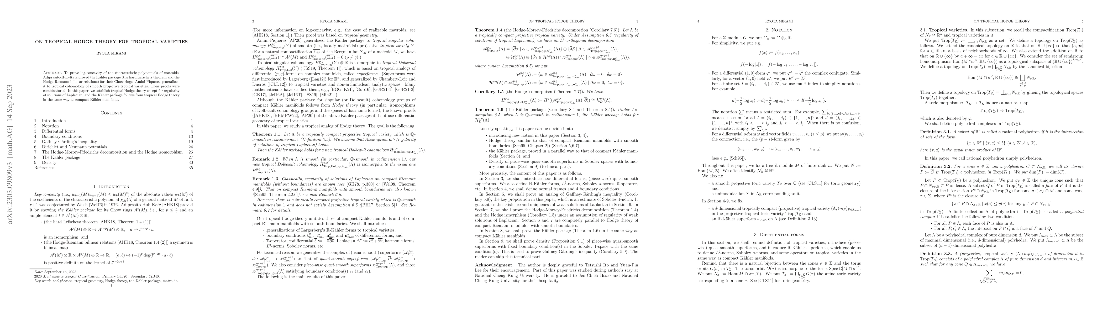 Thumbnail for On tropical Hodge theory for tropical varieties