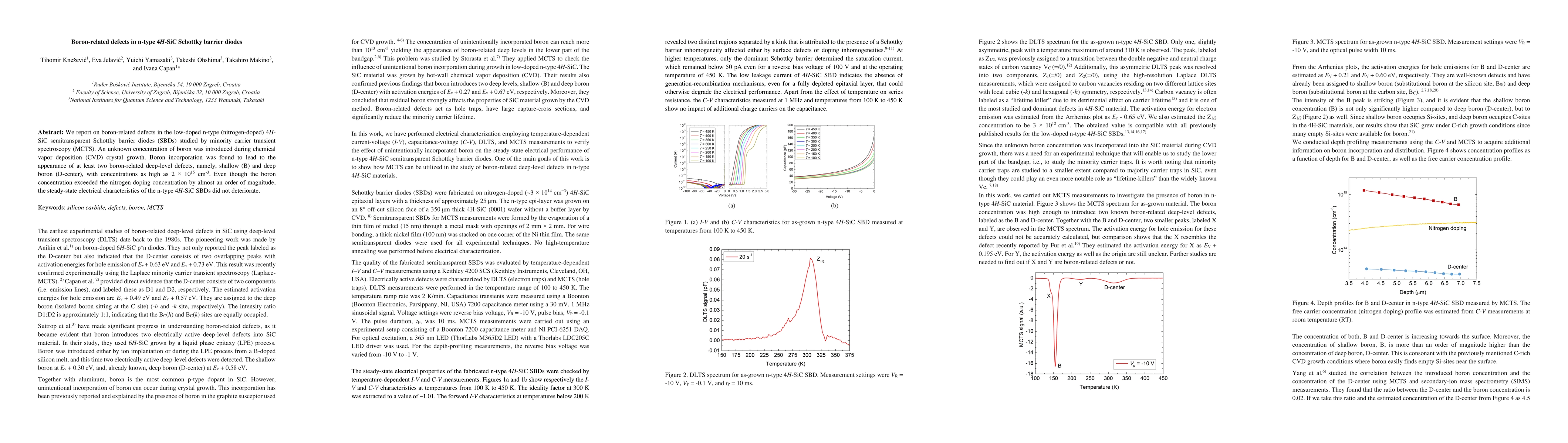 Thumbnail for Boron-related defects in n-type 4H-SiC Schottky barrier diodes