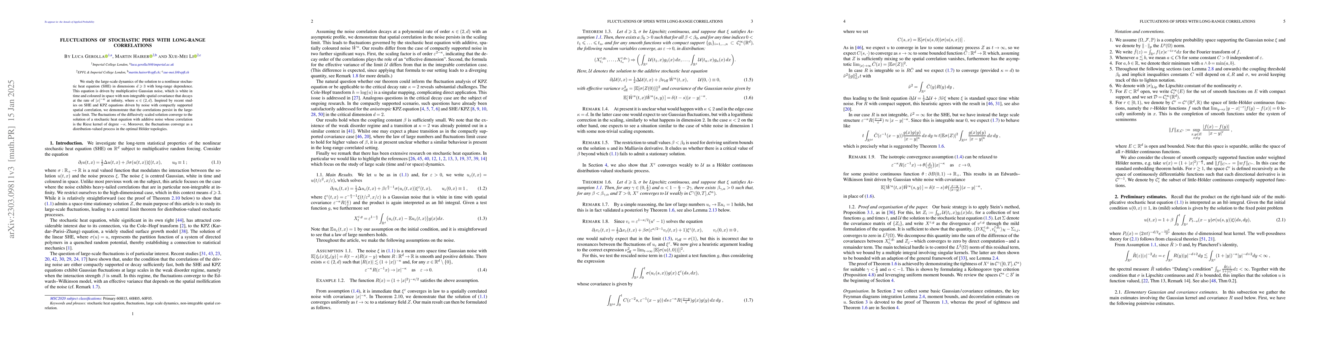 Thumbnail for Fluctuations of stochastic PDEs with long-range correlations