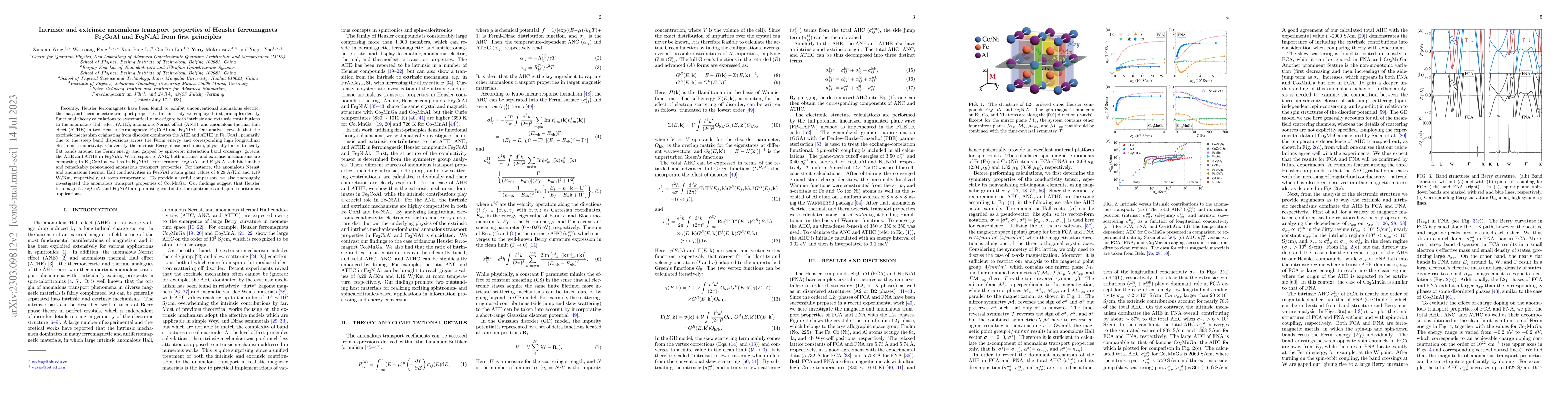 Thumbnail for Intrinsic and extrinsic anomalous transport properties of Heusler
  ferromagnets Fe$_2$CoAl and Fe$_2$NiAl from first principles