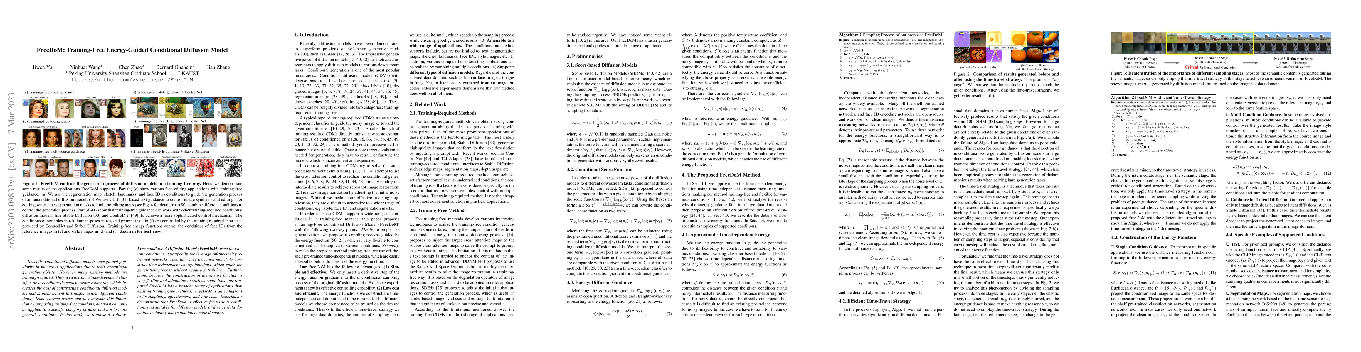 Thumbnail for FreeDoM: Training-Free Energy-Guided Conditional Diffusion Model