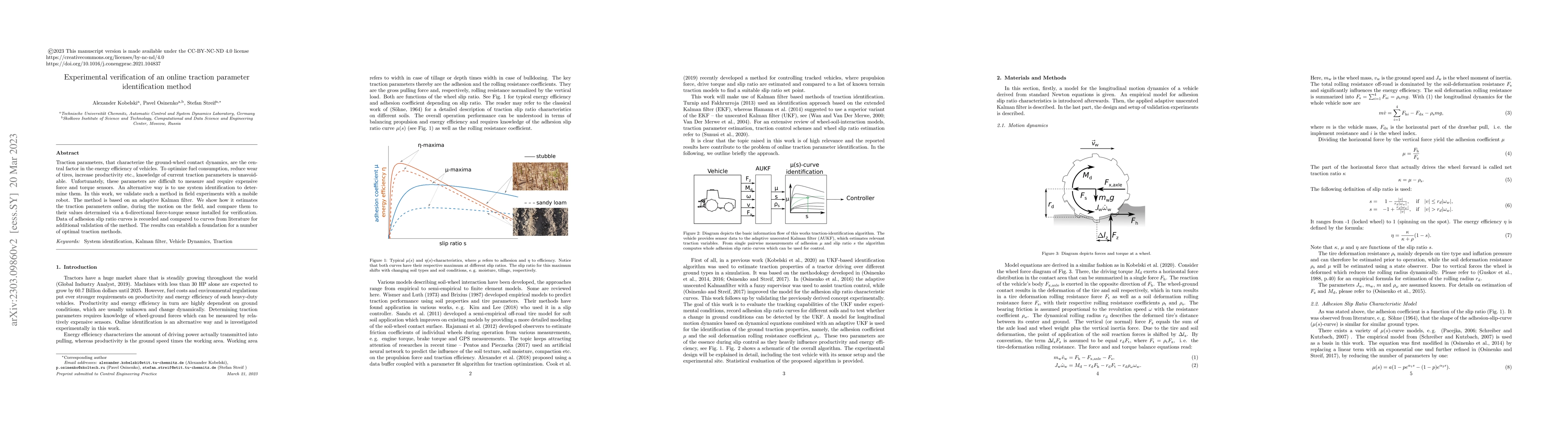 Thumbnail for Experimental verification of an online traction parameter identification
  method