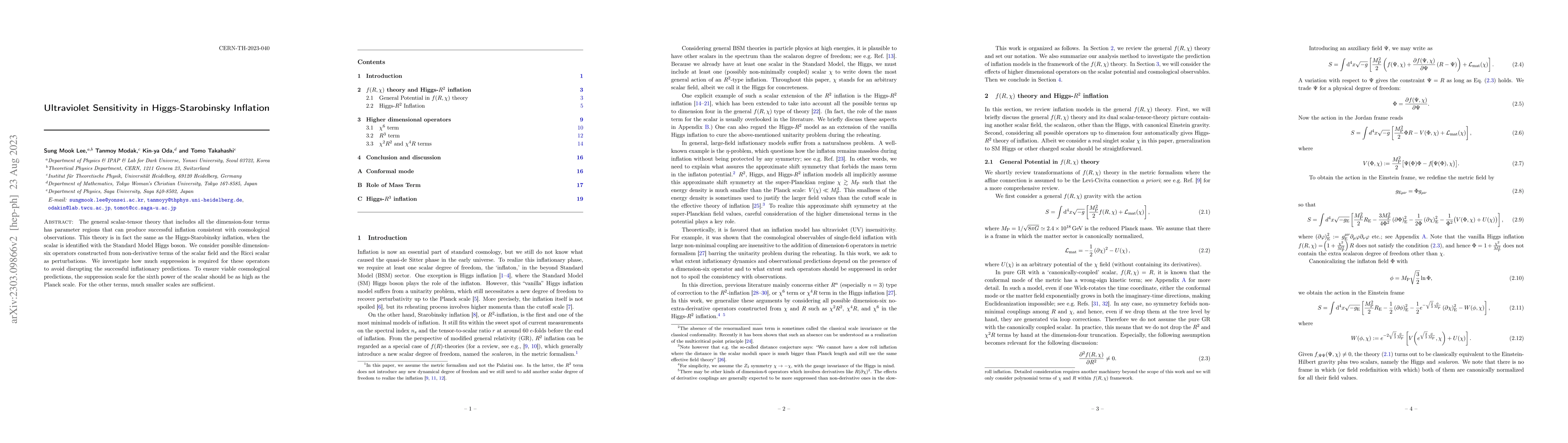 Thumbnail for Ultraviolet Sensitivity in Higgs-Starobinsky Inflation