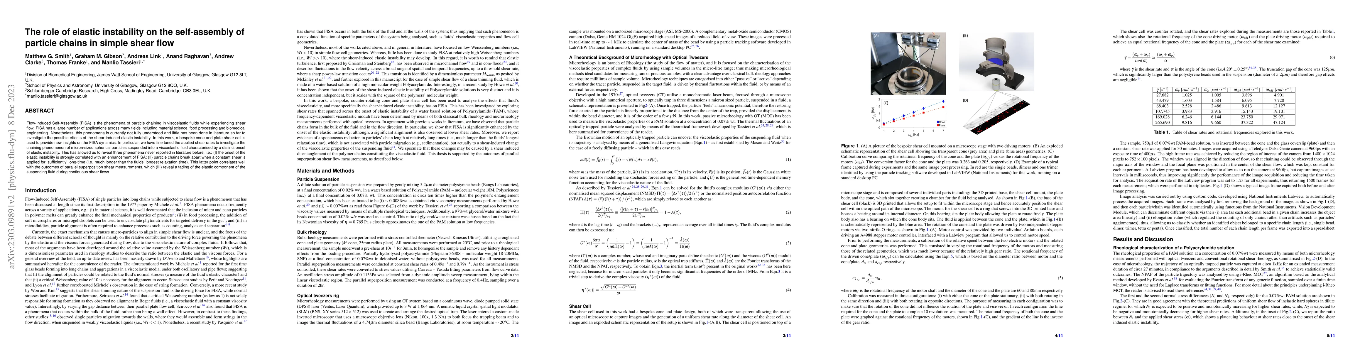 Thumbnail for The role of elastic instability on the self-assembly of particle chains
  in simple shear flow