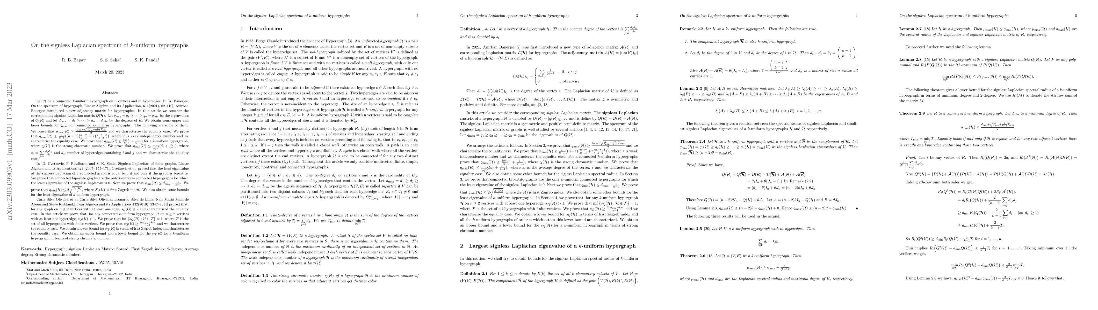 Thumbnail for On the signless Laplacian spectrum of k-uniform hypergraphs