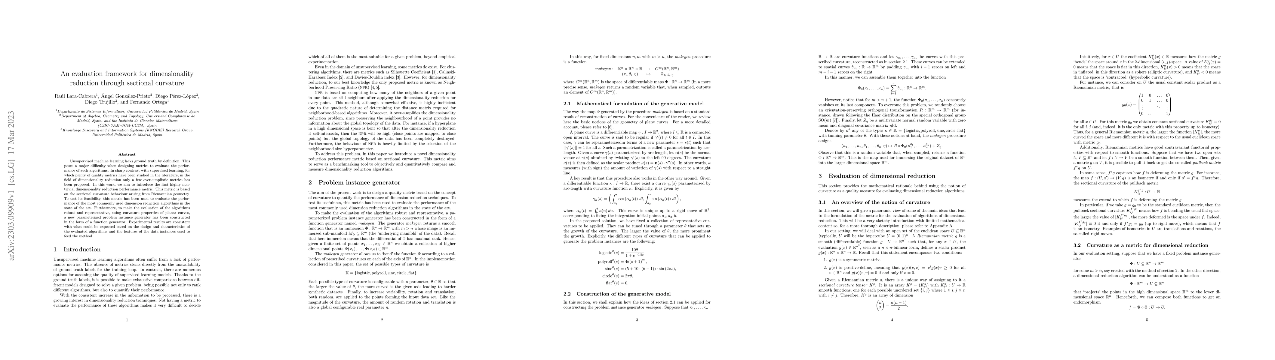 Thumbnail for An evaluation framework for dimensionality reduction through sectional
  curvature