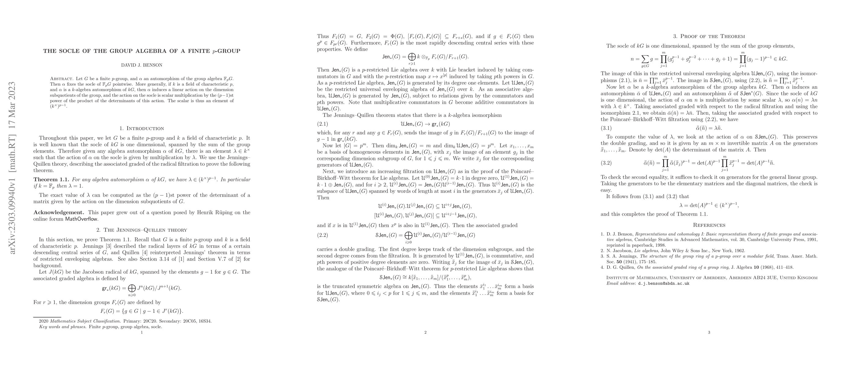 Thumbnail for The socle of the group algebra of a finite $p$-group