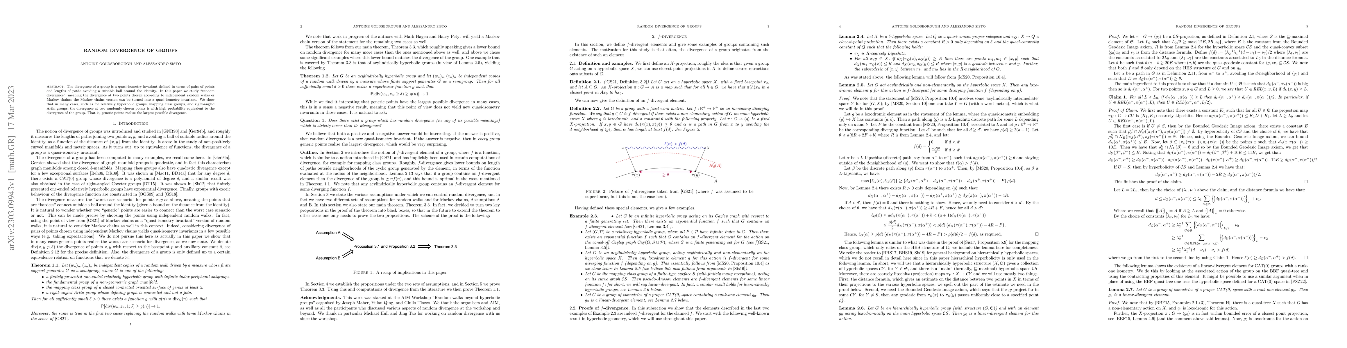 Thumbnail for Random divergence of groups