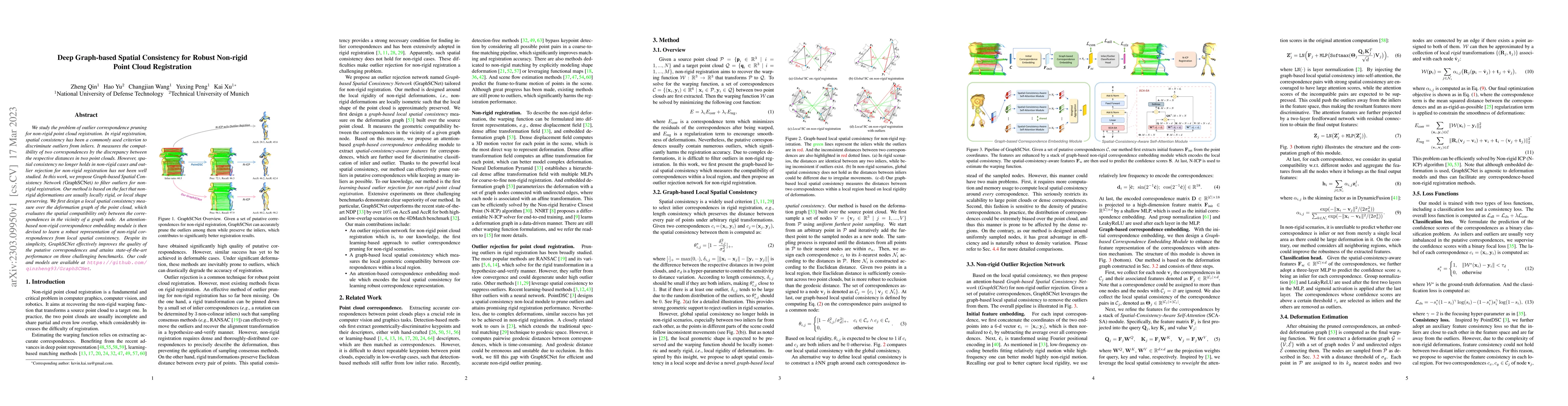 Thumbnail for Deep Graph-based Spatial Consistency for Robust Non-rigid Point Cloud
  Registration
