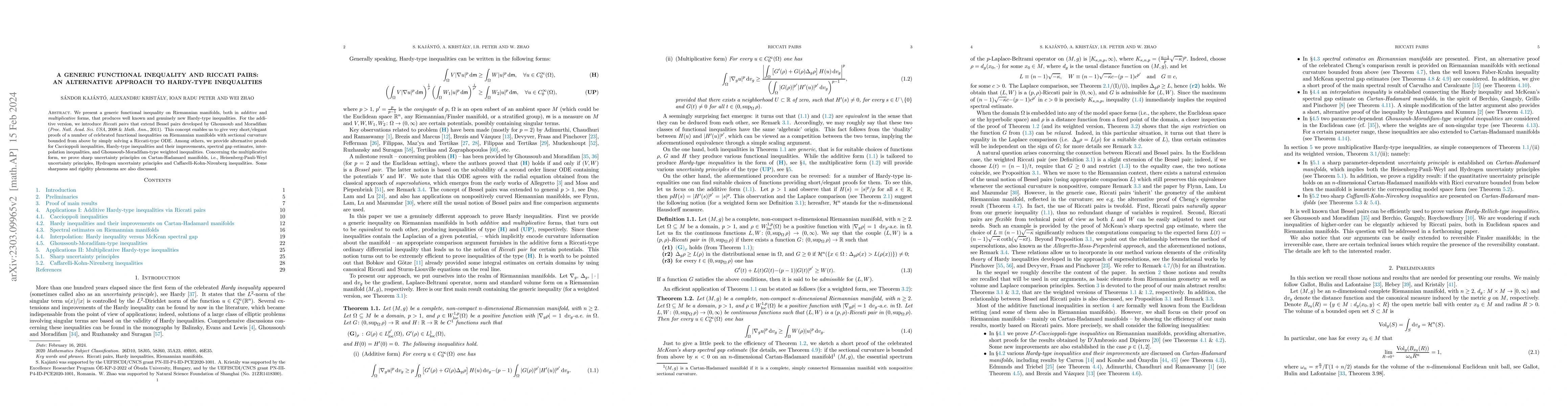 Thumbnail for A generic functional inequality and Riccati pairs: an alternative
  approach to Hardy-type inequalities