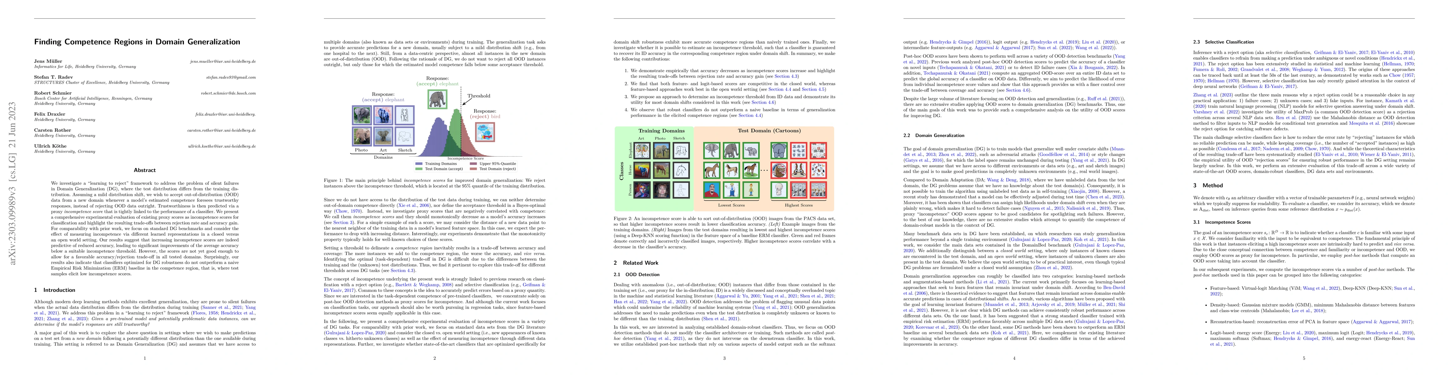 Thumbnail for Finding Competence Regions in Domain Generalization